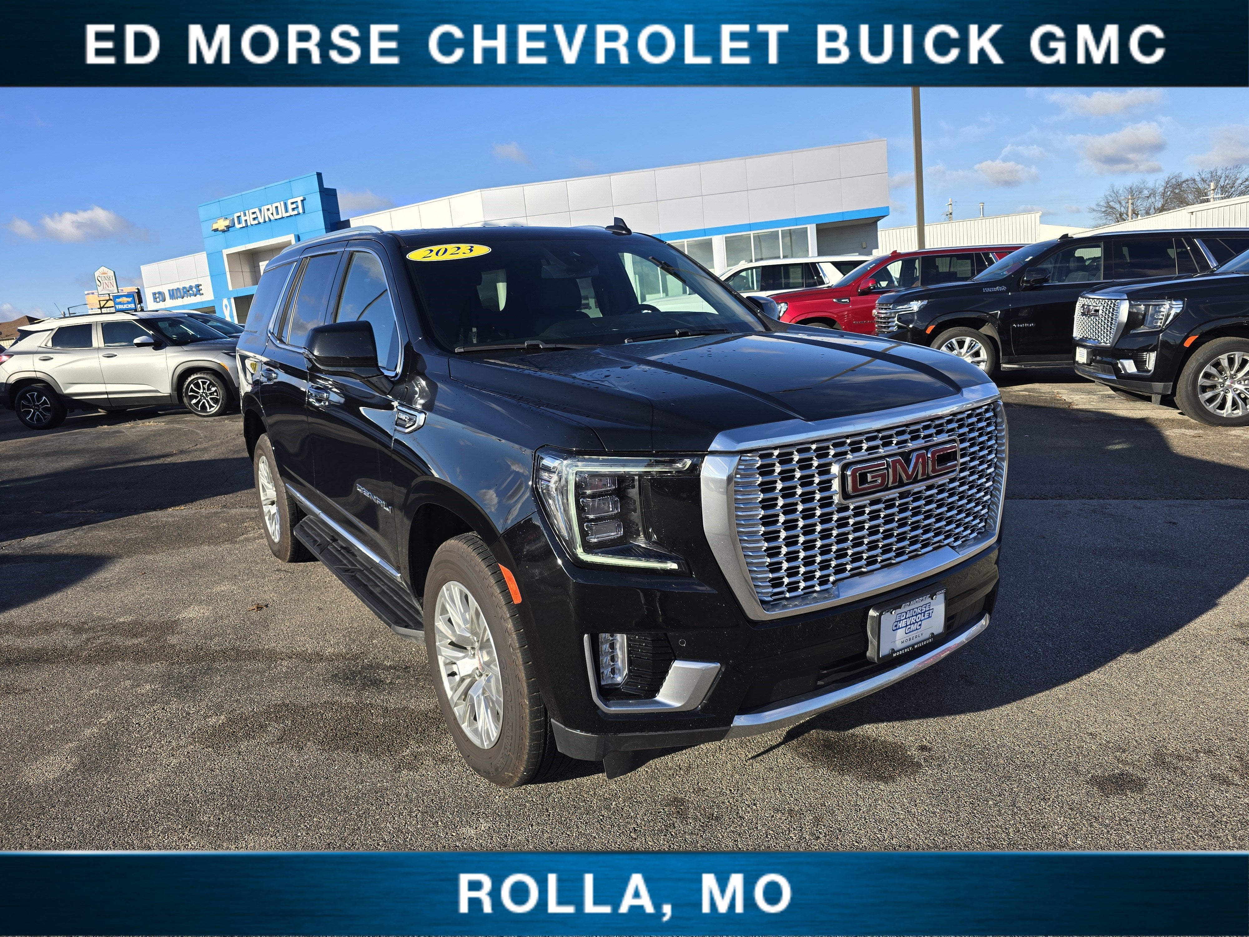 2023 GMC Yukon Denali in Onyx Black — front three-quarter view