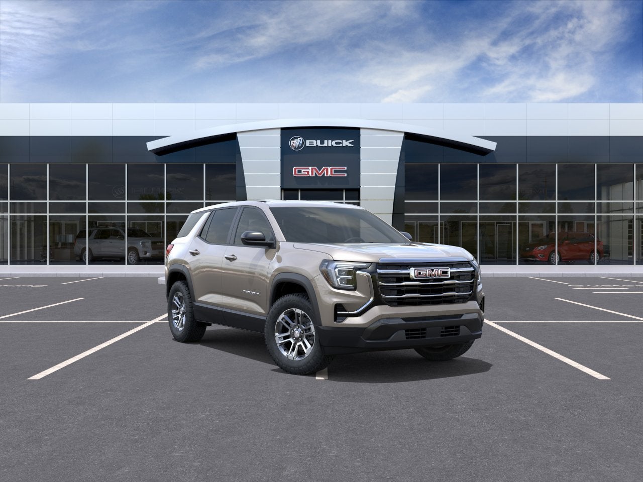 2027 GMC Terrain AWD Elevation in Riverstone Metallic — front three-quarter view