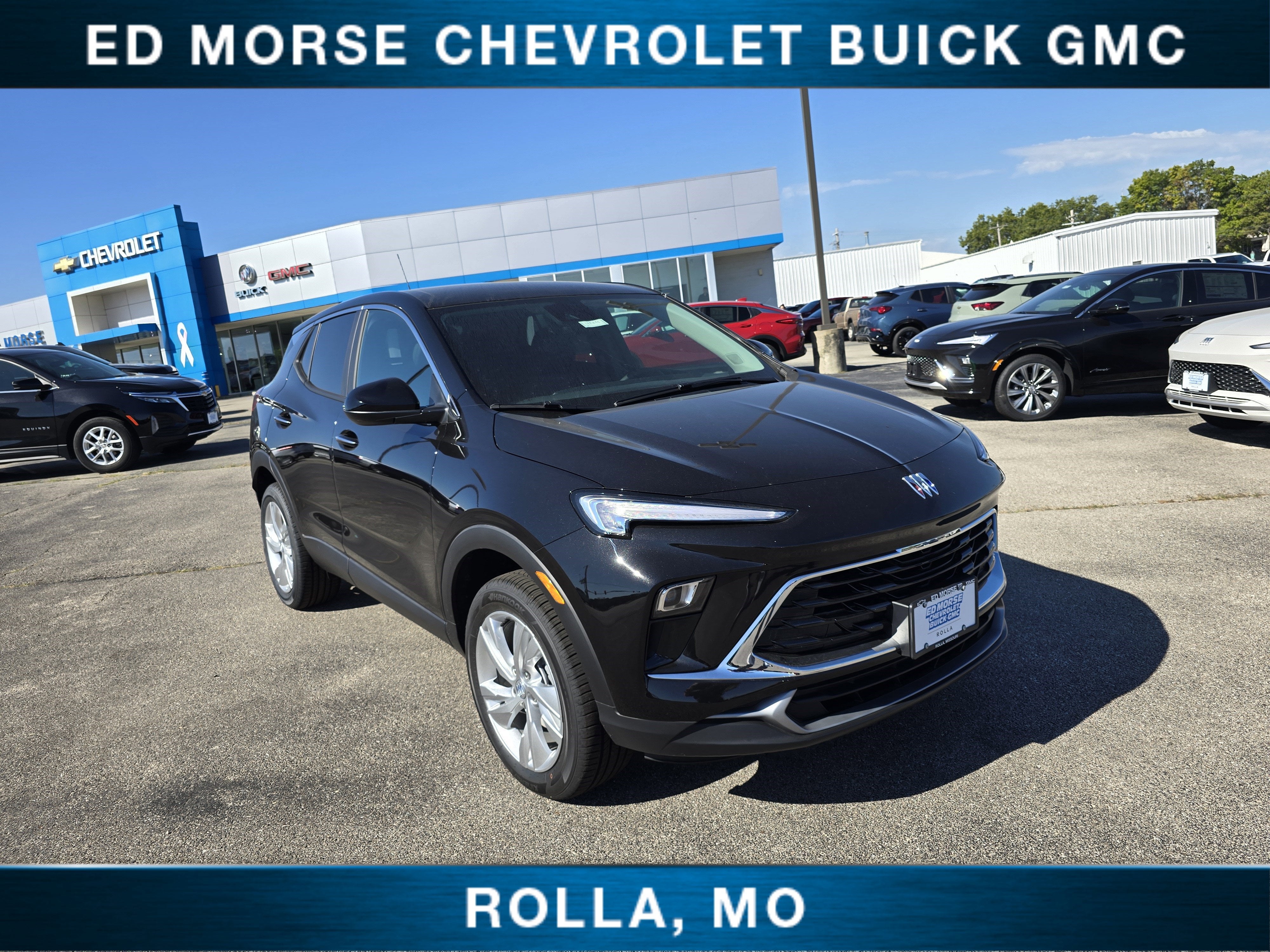 2026 Buick Encore GX Preferred in Ebony Twilight Metallic — front three-quarter view